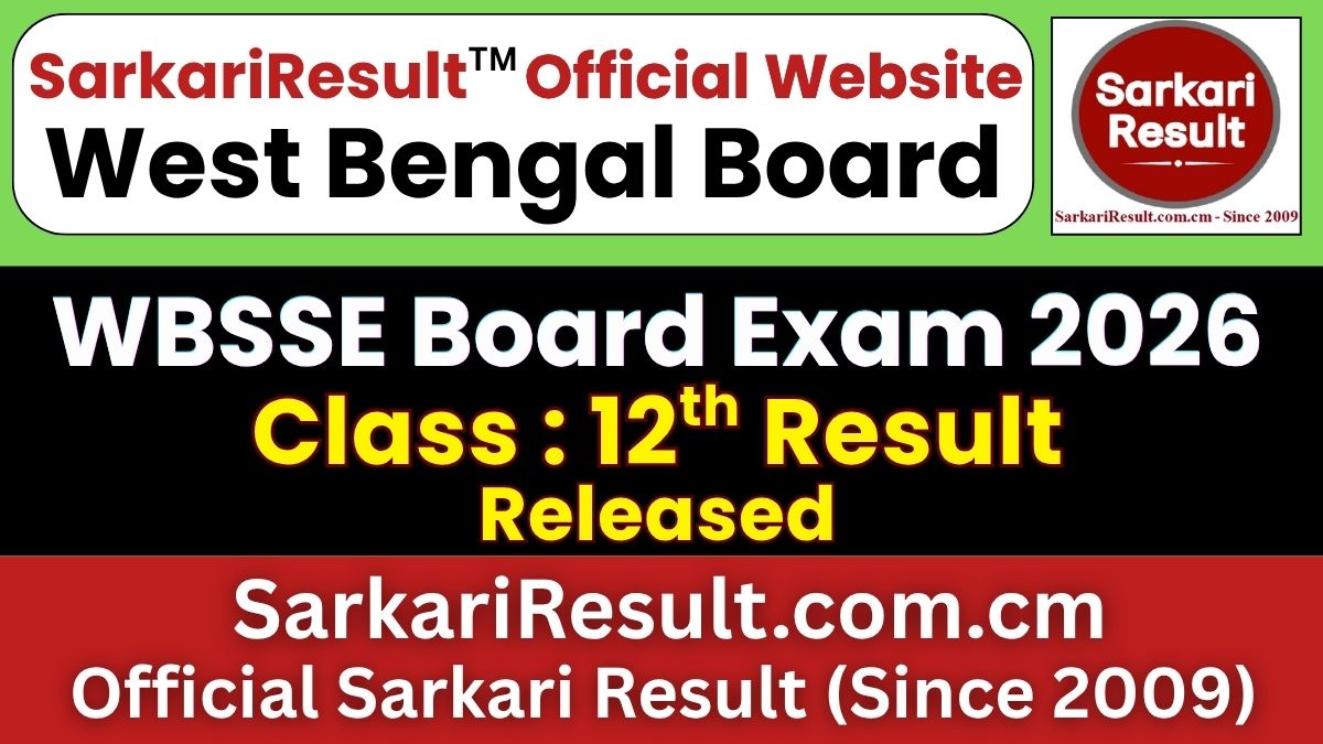 WBBSE Board Class 12th Result 2026 Out